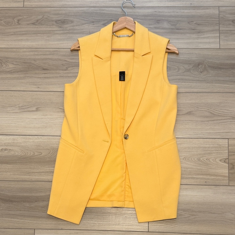 White House Black Market Yellow Sleeveless Vest